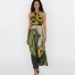 Golden Flora Halter Dress
