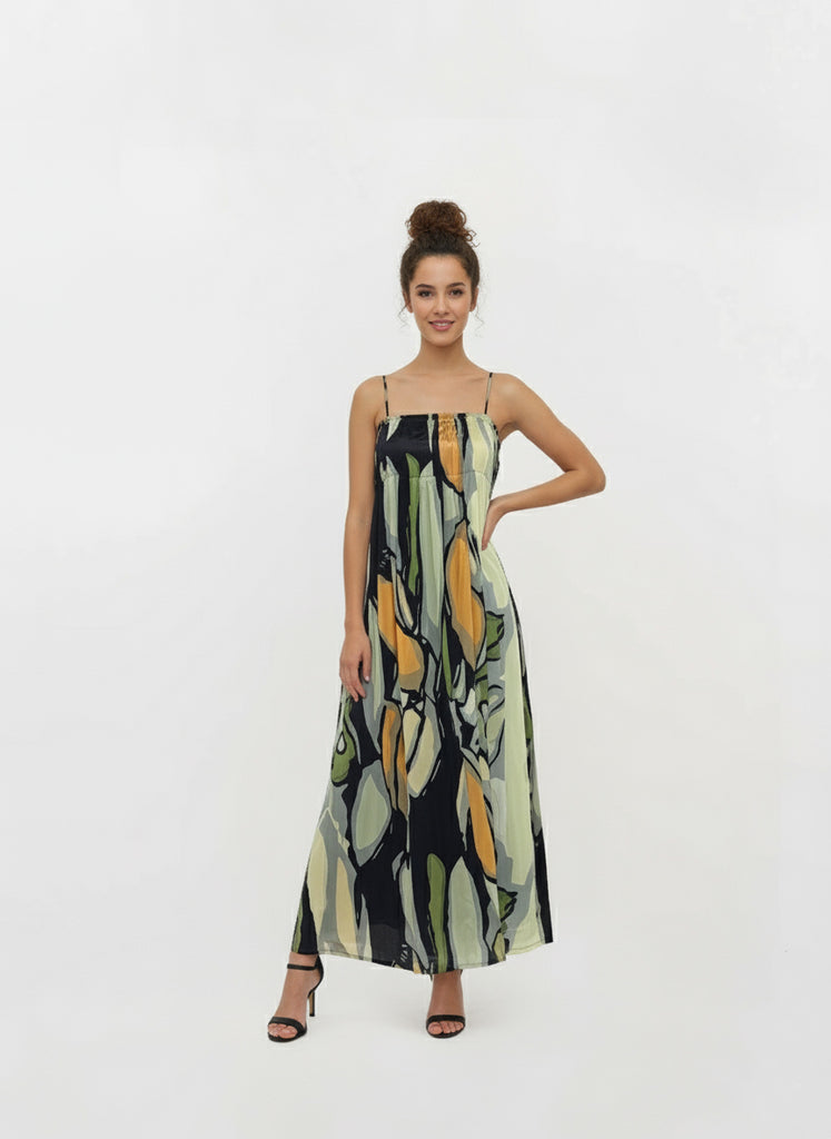 Amber Leaf Crepe Dress
