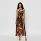 Earth Mosaic One-Shoulder Dress