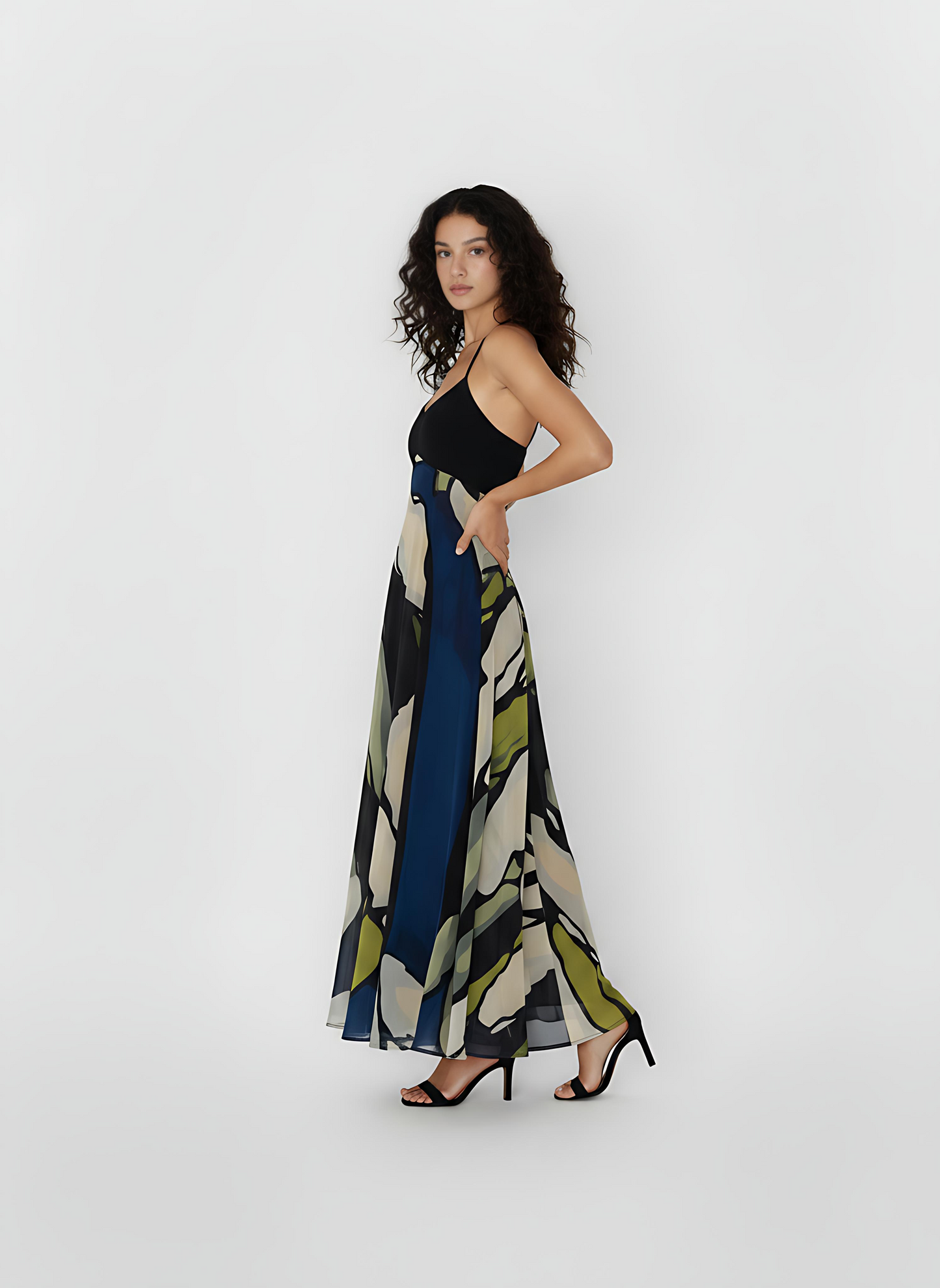 Olive Dusk Halter Dress