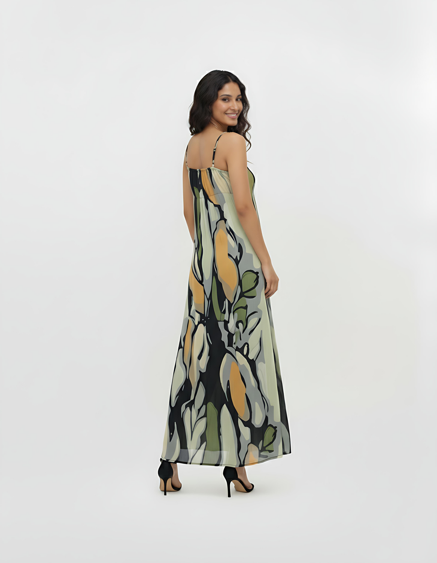 Amber Leaf Crepe Dress
