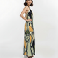 Olive Dawn Crepe Halter Neck Maxi Dress