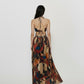 Bohemian Mosaic Halter Maxi Dress