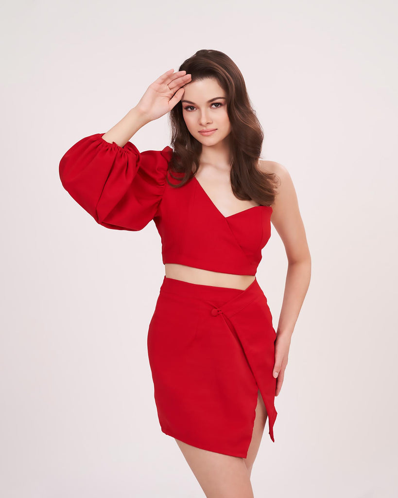 AM To PM Red Co-Ord Set