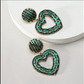 Emerald Heart Statement Earrings