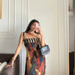 Earth Mosaic One-Shoulder Dress