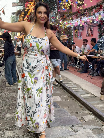 Halter Neck Floral Dress