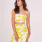 Yellow Printed Strappy Top & Skirt Co-Ord Set