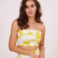 Yellow Printed Strappy Top & Skirt Co-Ord Set