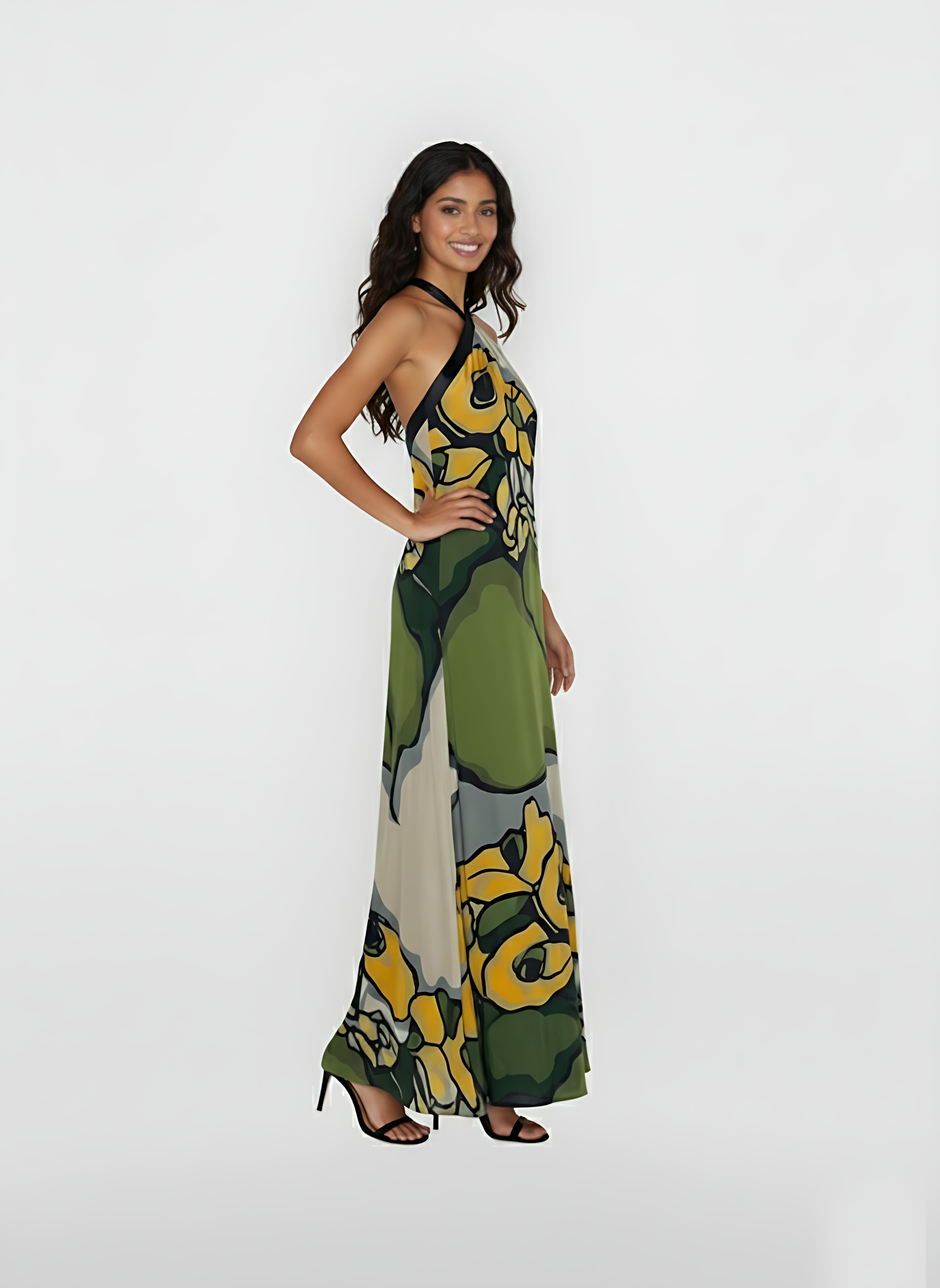 Wild Bloom Halter Gown