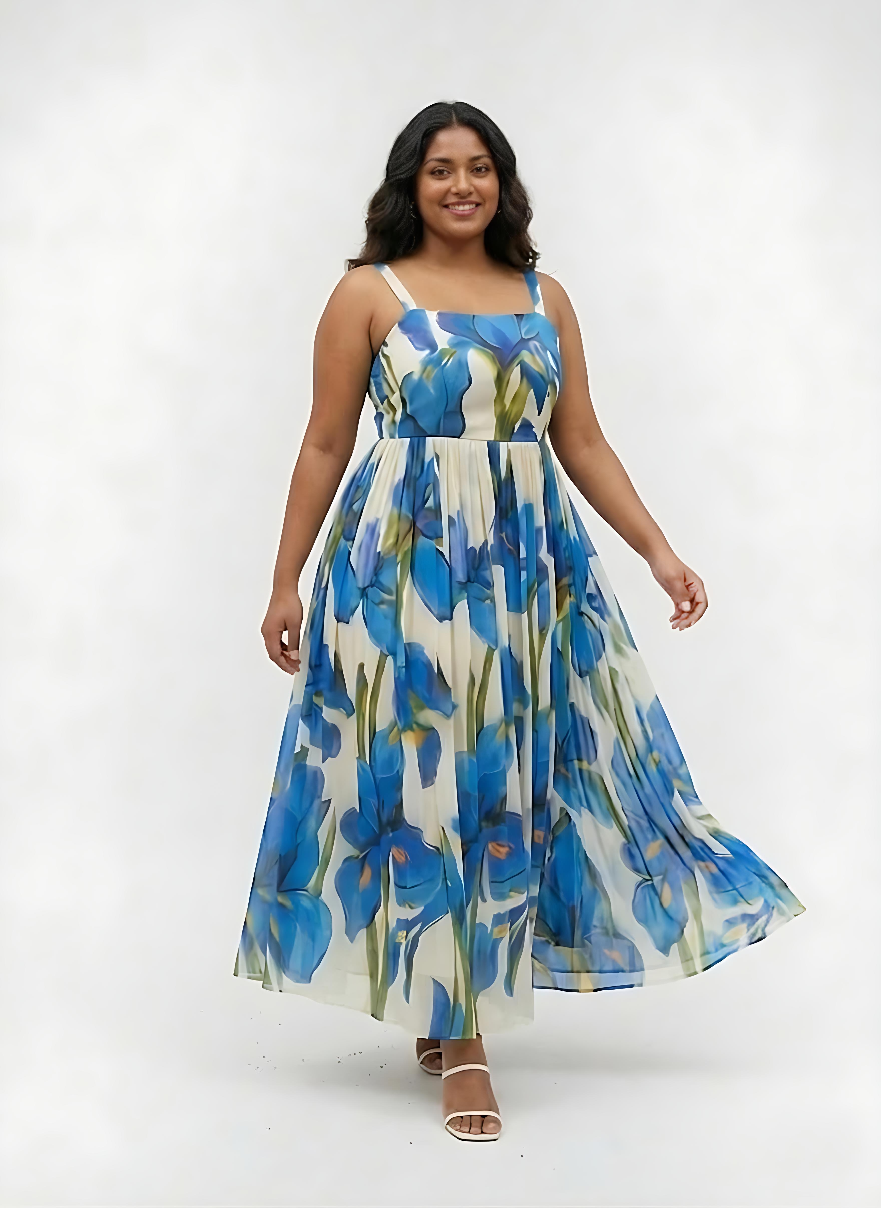 Blue Iris Flow Maxi Dress