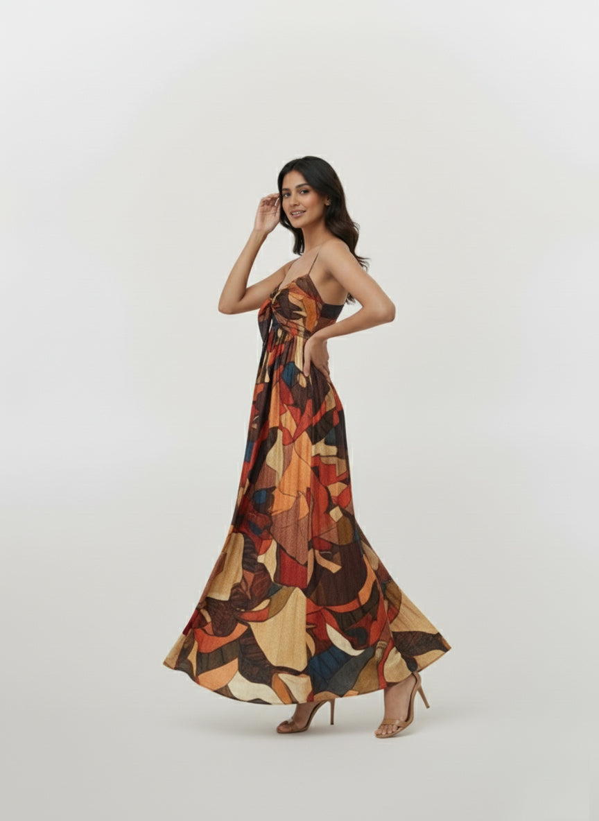 Sunlit Mosaic Maxi Dress