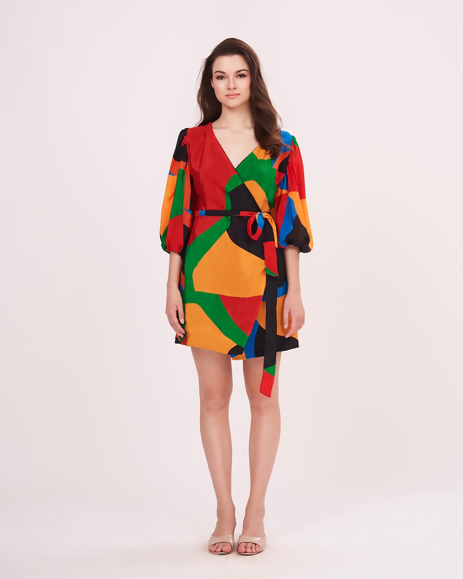 V-neck design crafted from smooth, lightweight fabric, perfect for casual outings and summer day events.