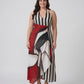 Woman in a plus-size A-line maxi dress with a fitted, softly draped waist, sized up to 7XL