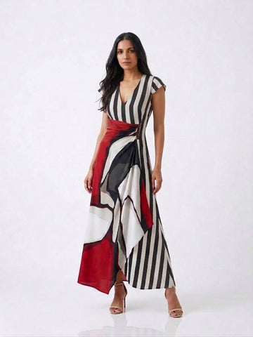 A-line maxi dress styled for festive celebrations, vacations and elevated occasions.