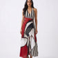 A-line maxi dress with a fitted, softly draped waist and flowing crepe skirt
