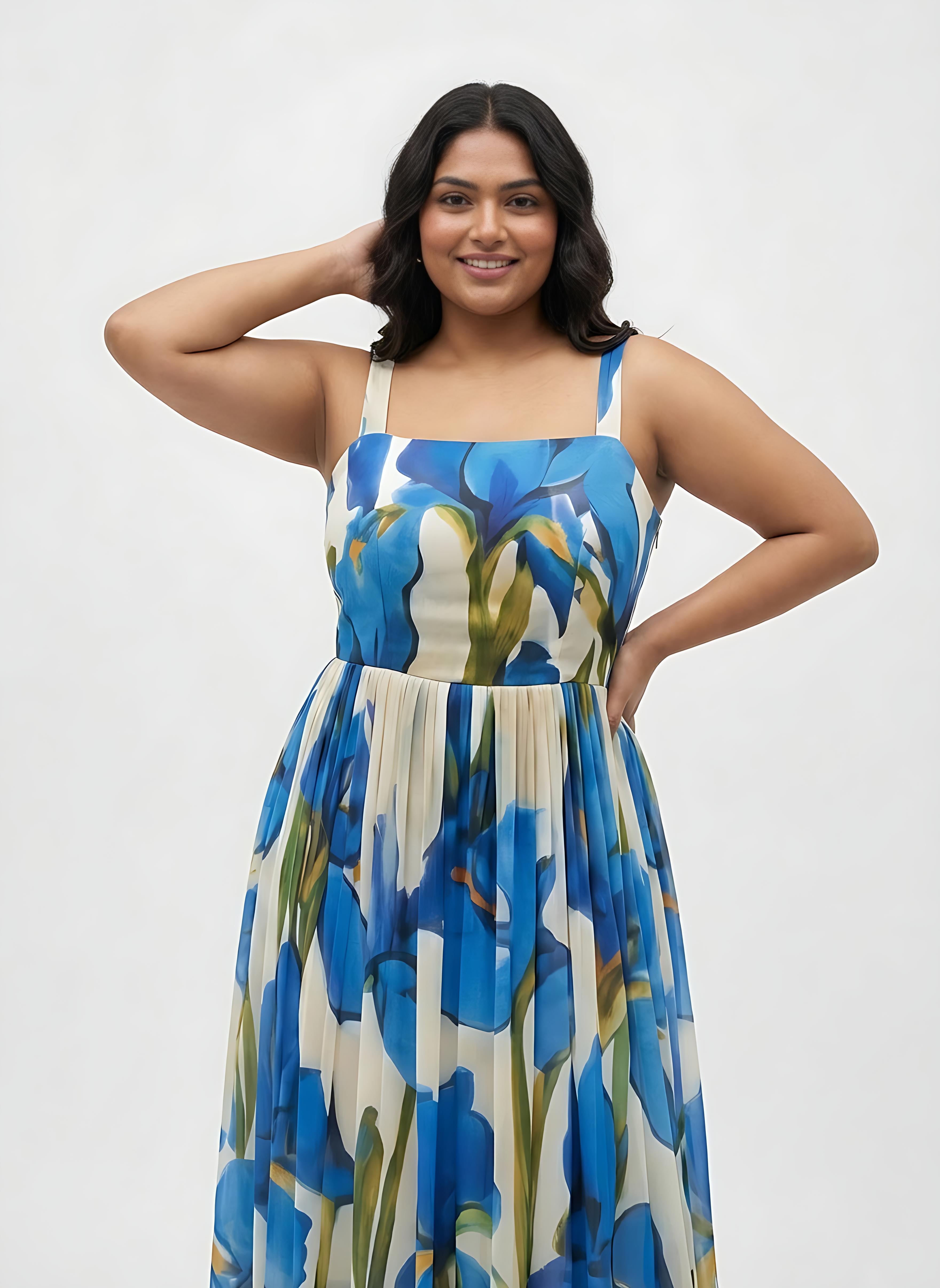 Blue Iris Flow Maxi Dress