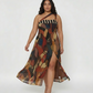 Curve fit maxi dress with a diagonal strap and fitted bodice, designed to create an elongating and balanced silhouette