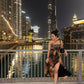 Asymmetrical one-shoulder maxi dress crafted from lightweight Chinon fabric