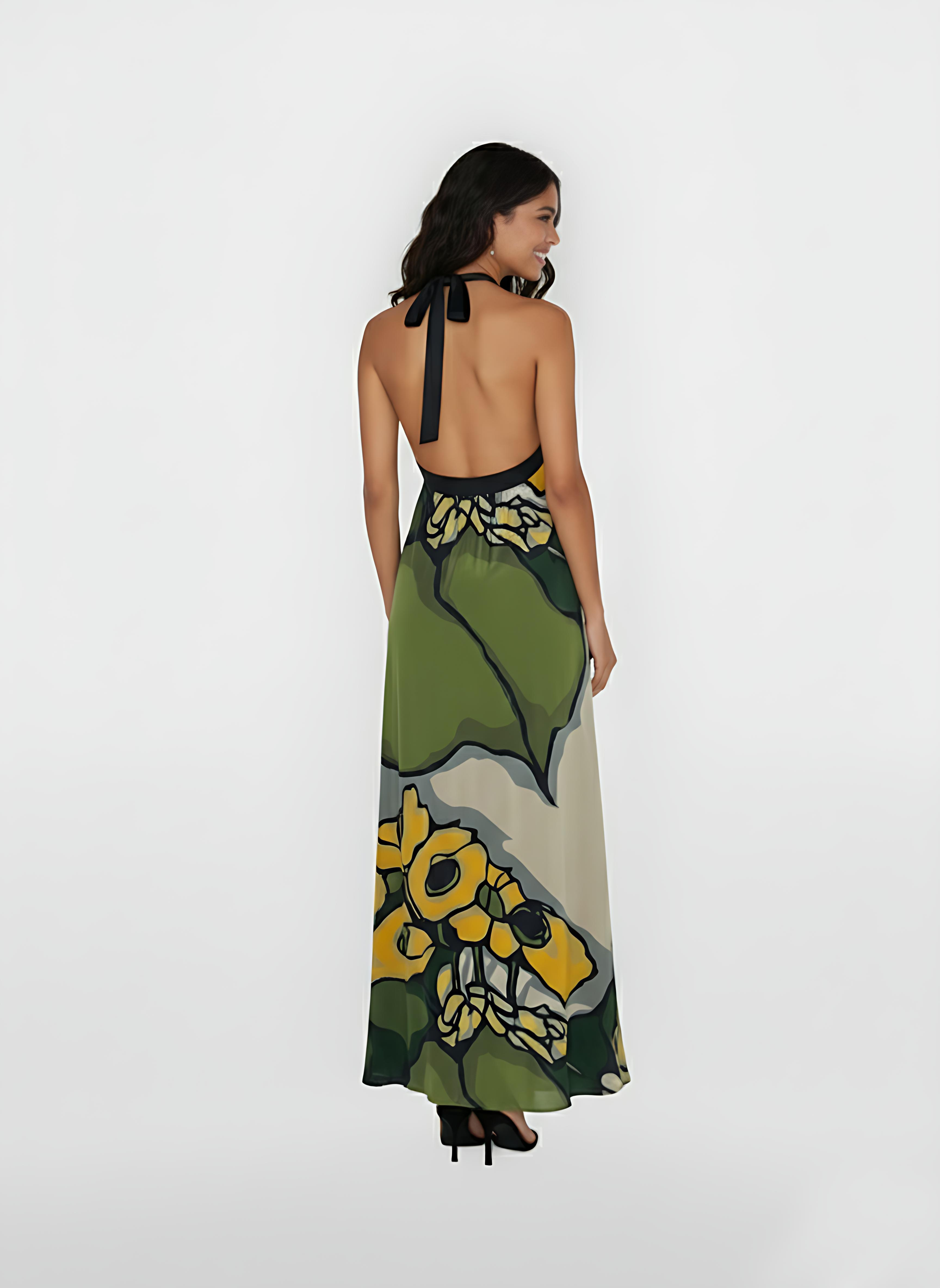 Wild Bloom Halter Gown