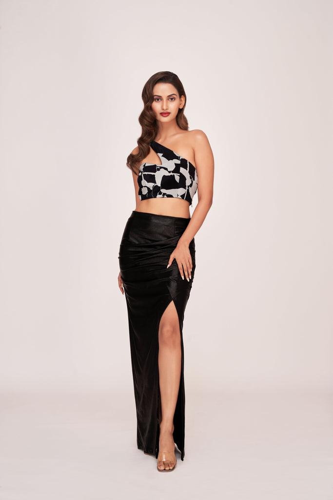 Luxe Noir Long Skirt