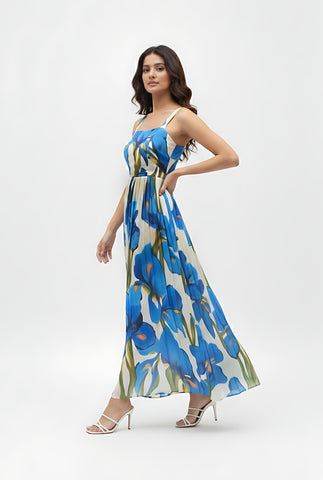 Blue Iris Flow Maxi Dress