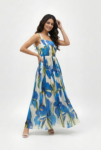 Blue Iris Flow Maxi Dress