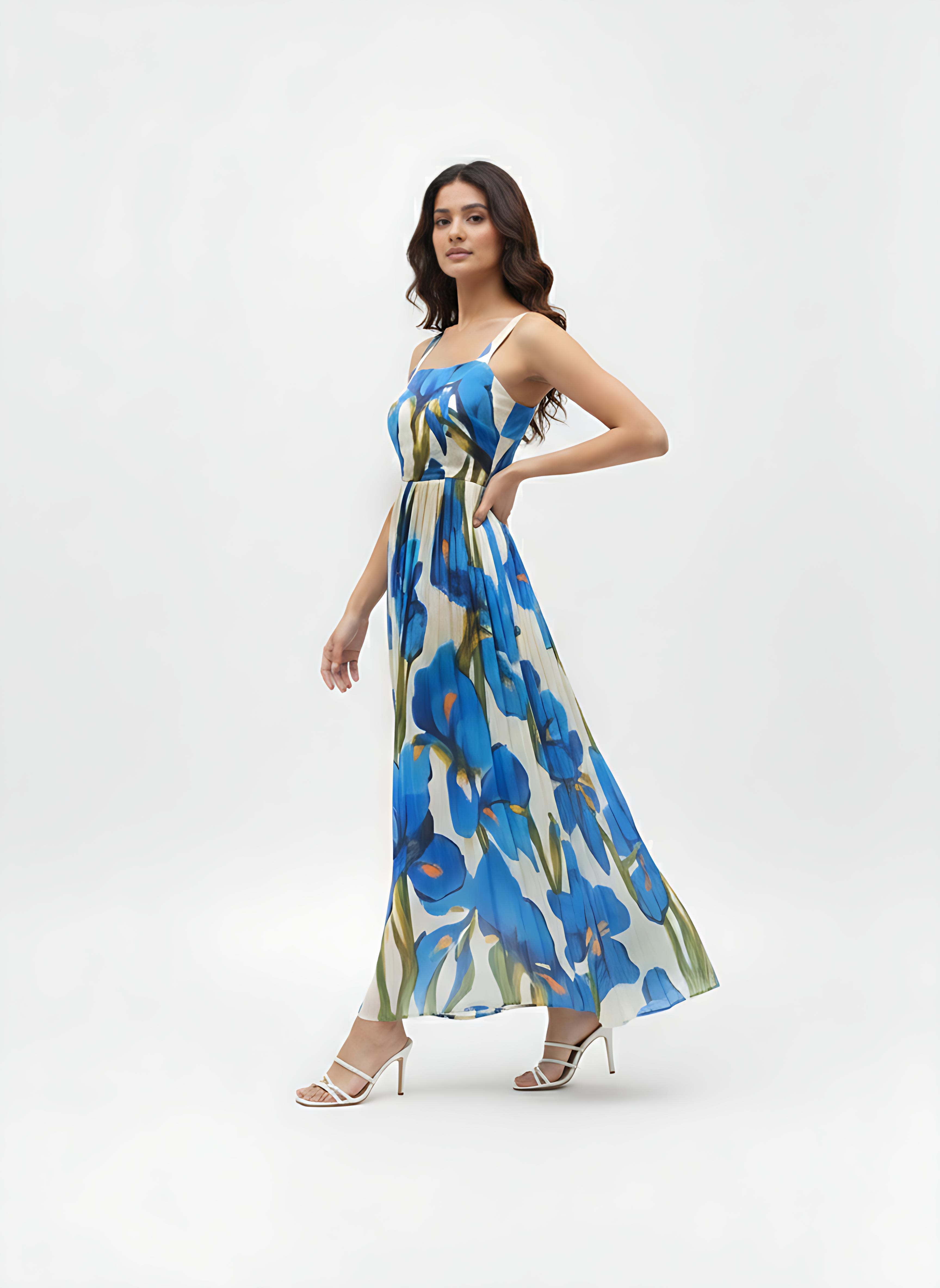 Blue Iris Flow Maxi Dress