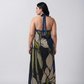 Plus size crepe dress with a fluid, non-clingy silhouette that drapes smoothly over curves with ease