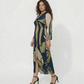Plus size crepe dress with a fluid, non-clingy silhouette that drapes smoothly over curves with ease and movement