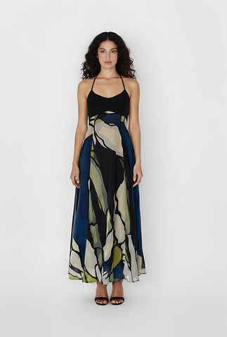Olive Dusk Halter Dress