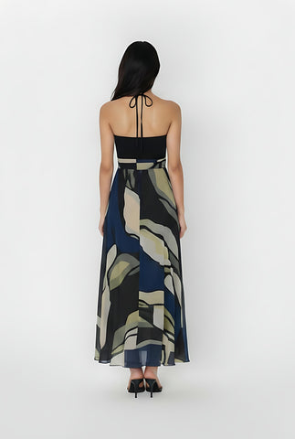 Olive Dusk Halter Dress
