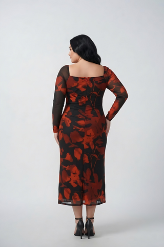 Plus size chinon dress with a smooth, non-clingy drape that falls gracefully over curves with ease and comfort
