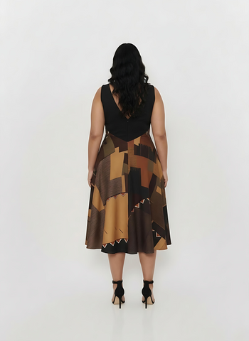 Plus size modal satin dress with a non-clingy, fluid skirt that moves easily and flatters curves