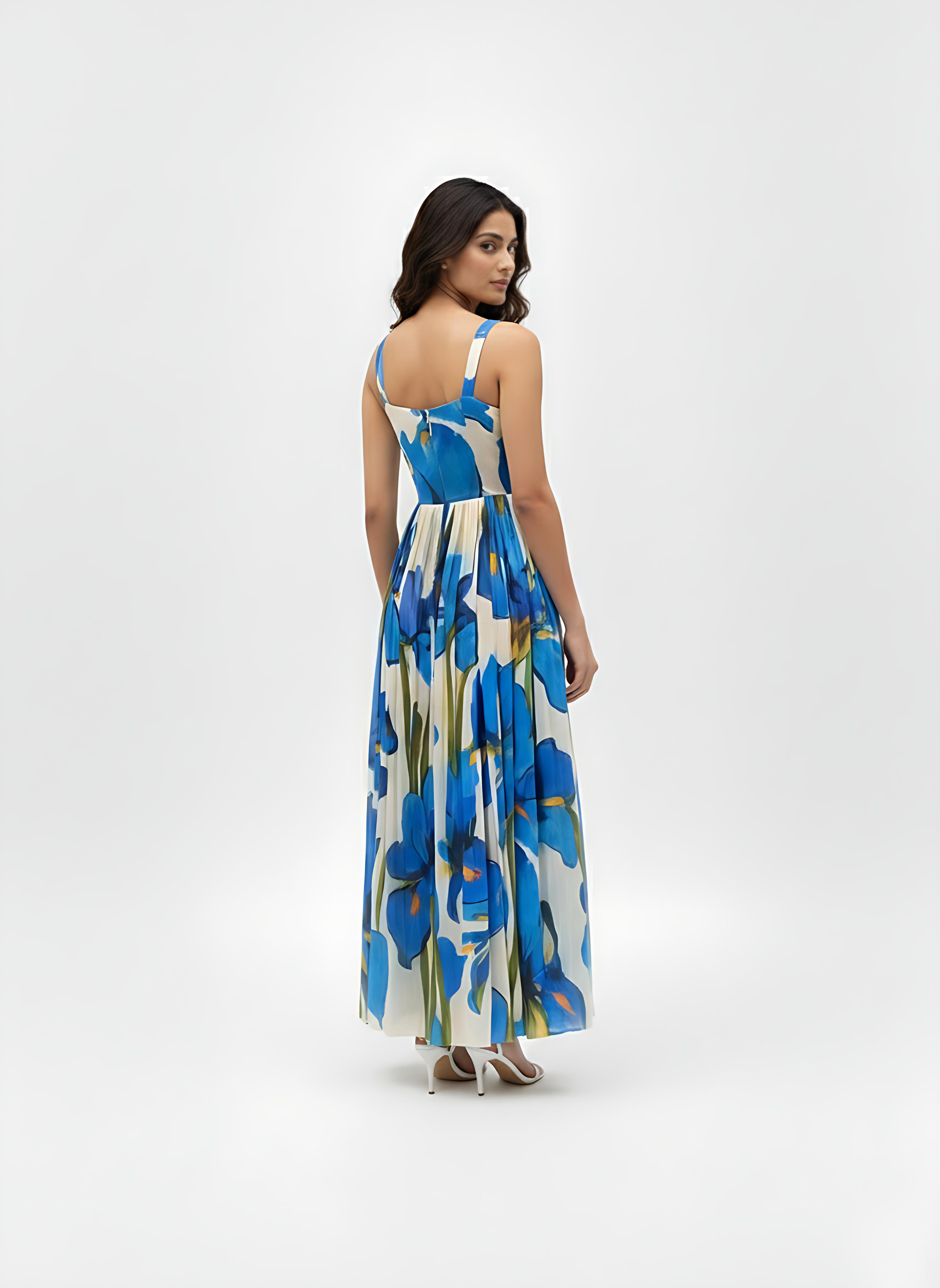 Blue Iris Flow Maxi Dress