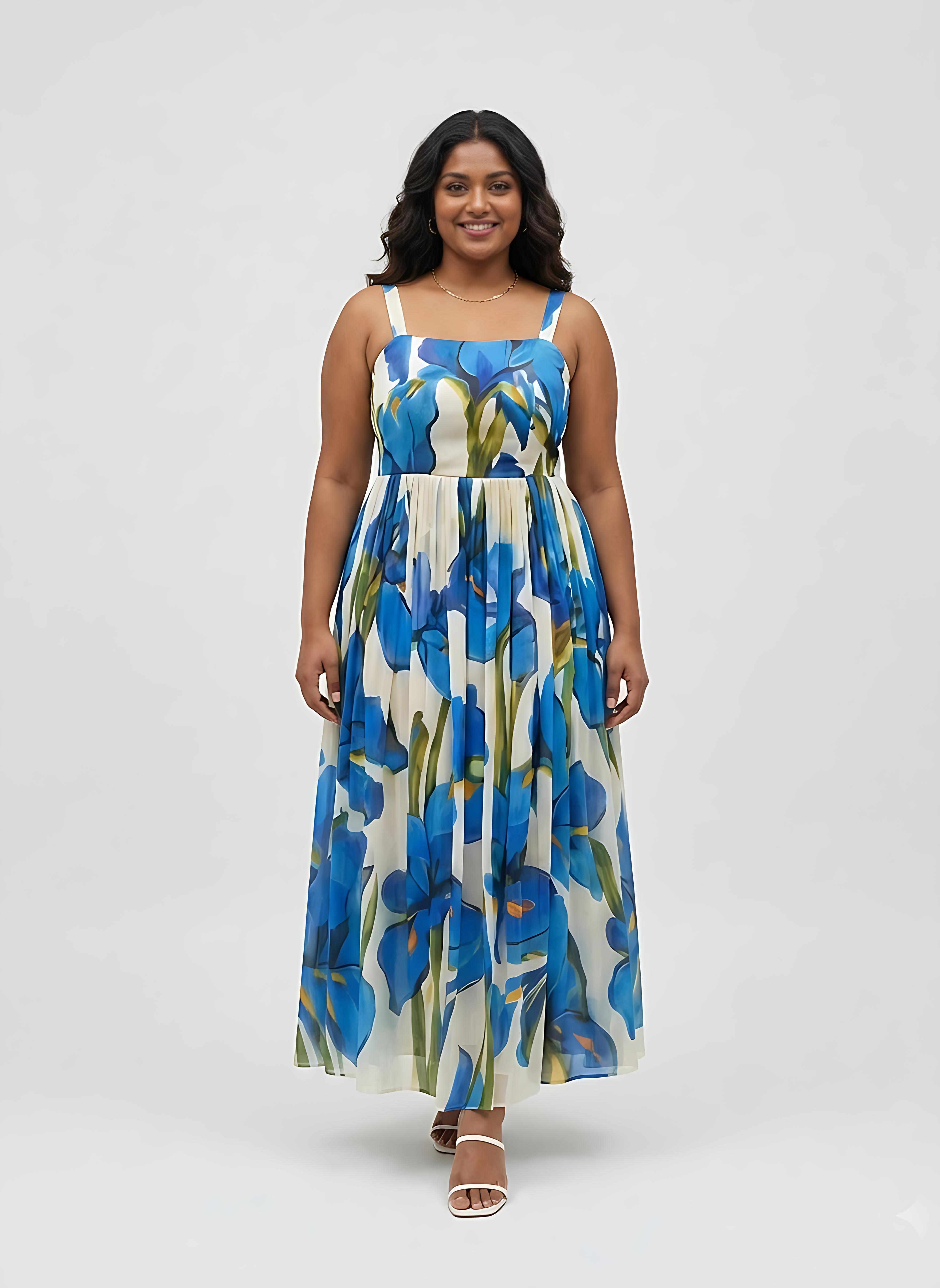 Blue Iris Flow Maxi Dress