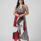 Curve Edit halter neckline maxi dress with a deep V-front and open-back tie