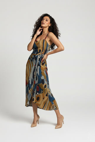 Modern Abstract Midi Dress