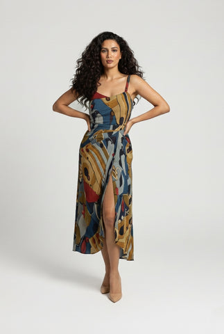 Modern Abstract Midi Dress