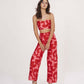 Two-piece co-ord set crafted from lightweight cotton satin fabric, ideal for vacation wear or casual summer lunches.