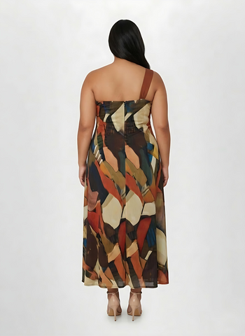 Plus size chinon maxi dress with a fluid, non-clingy skirt that moves easily and sits comfortably over curves