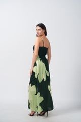 Verdant Allure Ruched Dress
