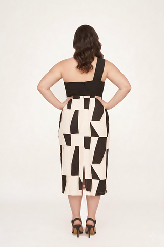 Plus size silk dress with a smooth, fluid silhouette that feels light and comfortable on the body