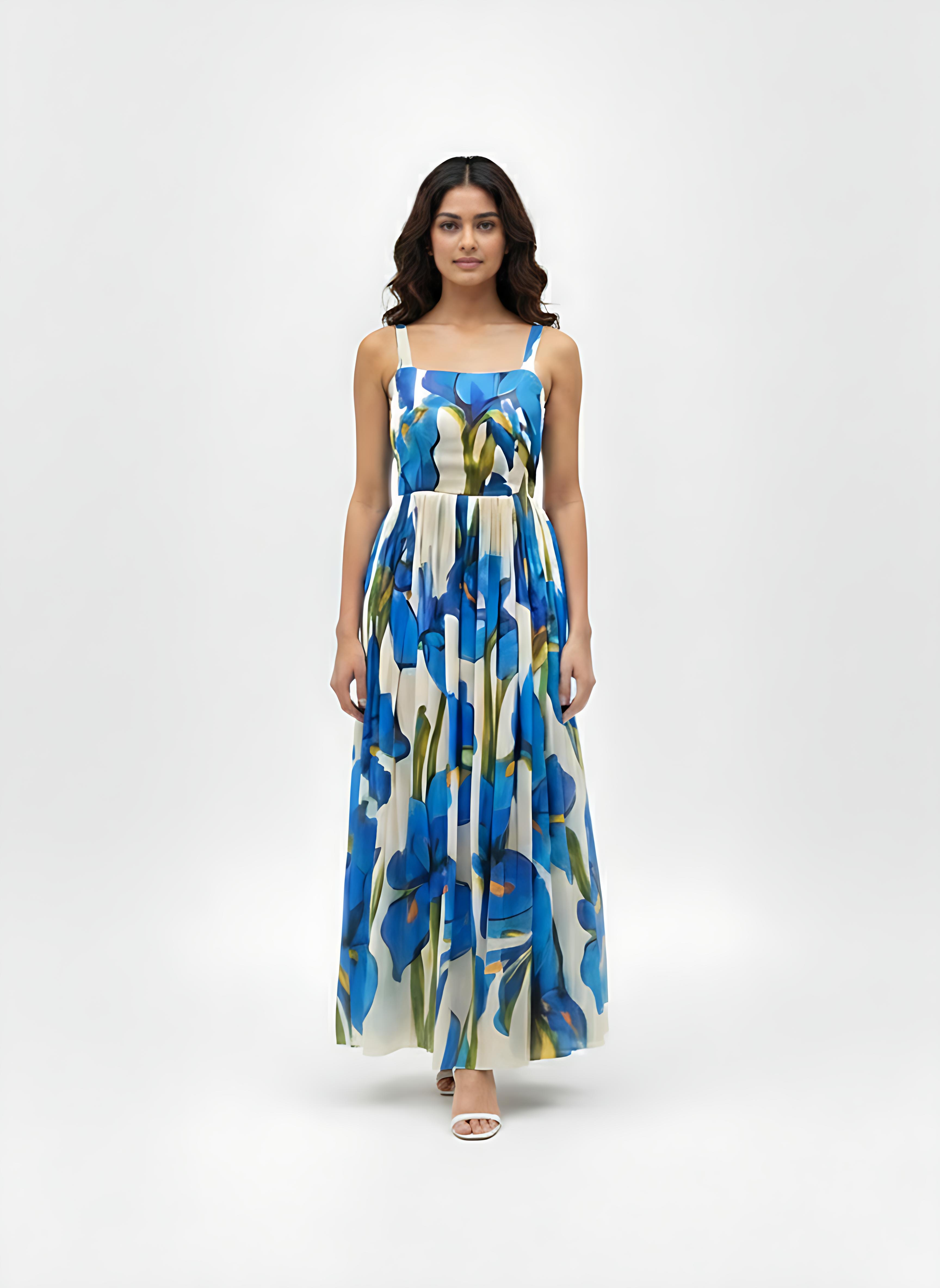 Blue Iris Flow Maxi Dress