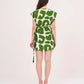 Rear view of the dress showing sleeveless back, tie-up closure, and straight hemline.
