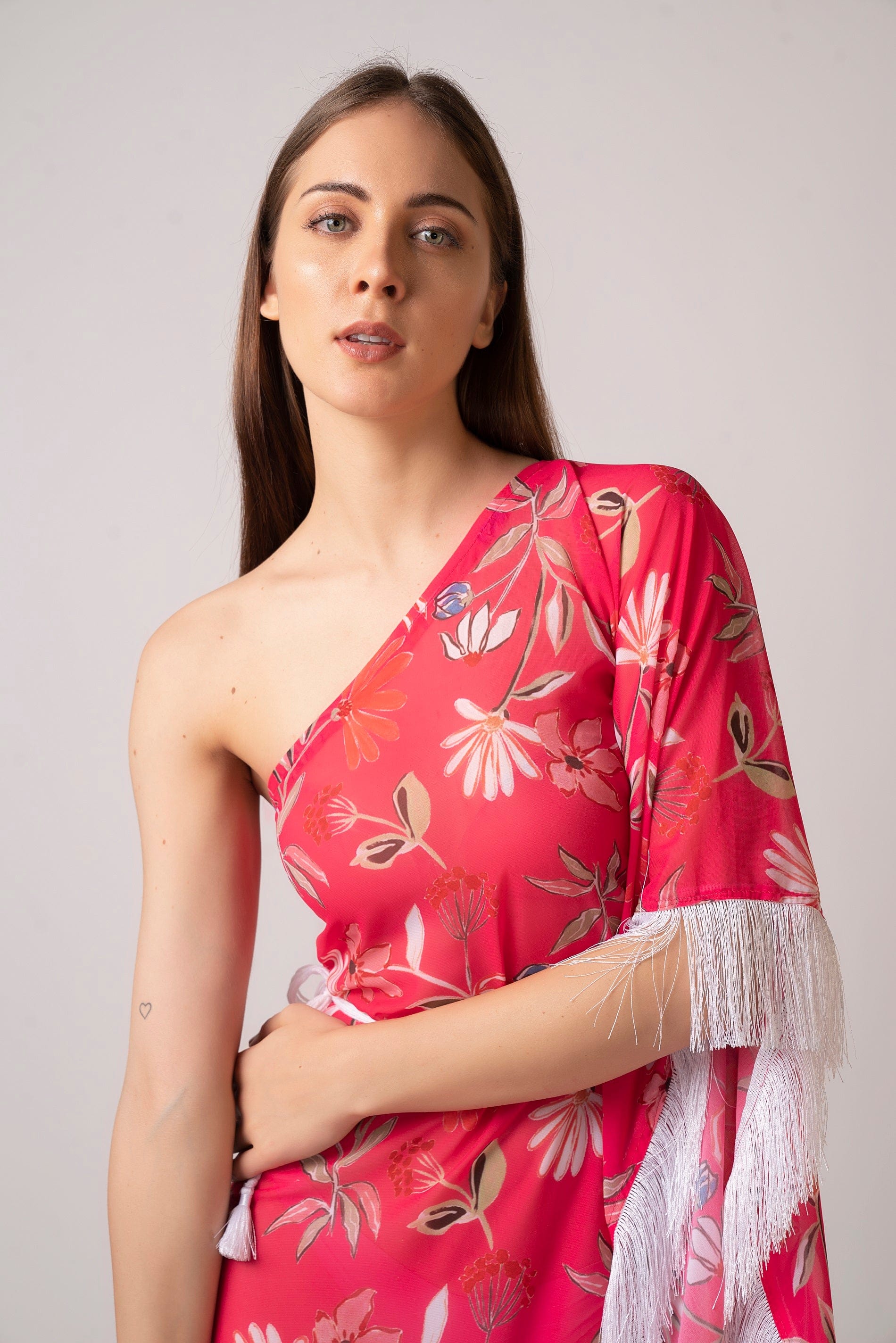 One Shoulder Kaftan Dress